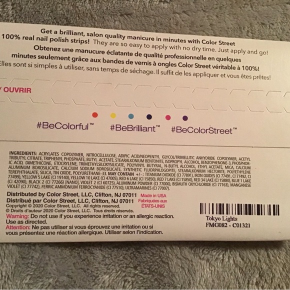 Color street 100% Real Nail polish Strips 16 long lasting strips ‘Tokyo Lights’ - Picture 2 of 2